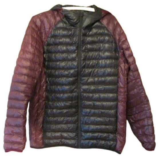 Uniqlo Ultra Light Hooded Down Jacket - Black/Maroon - XL - Picture 1 of 8